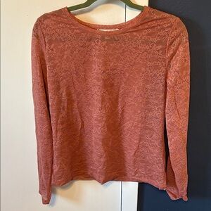 LOFT Lace Long Sleeve Top - Mauve